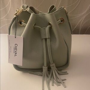 CHEVAL Made In Italy Leather Tassel
Strings Bucket Hobo